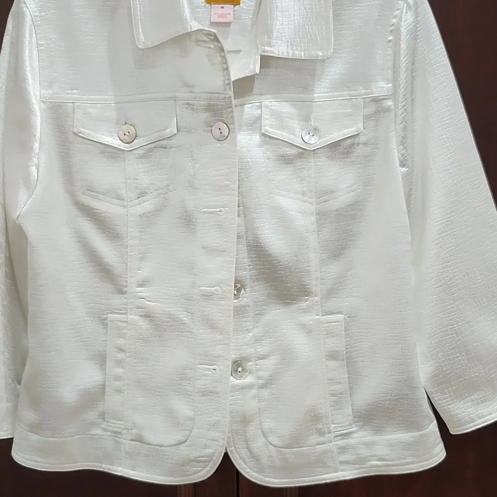 Ruby Rd. White Button-Up Jacket - Picture 2 of 11